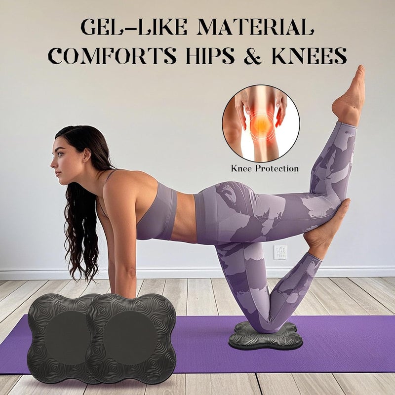MBKHFLL 2 Packs Yoga Knee & Elbow Cushions - Extra Thick Foam for Knees, Elbows, Wrists, Hands & Head - Pilates & Kneeling Pads - Support Foam Pads for Women & Men - Image 4